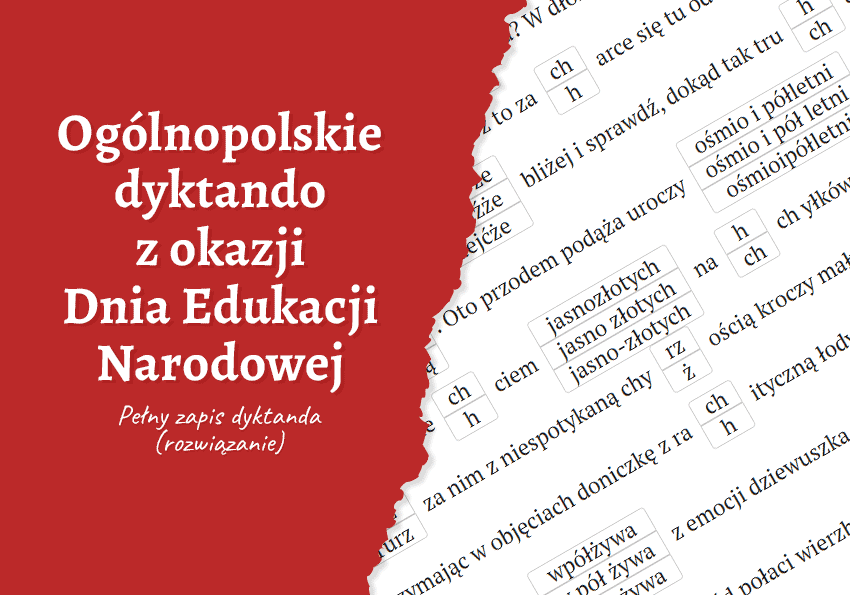 Dyktando z okazji Dnia Edukacji Narodowej. Dzień Nauczyciela. Polszczyzna.pl