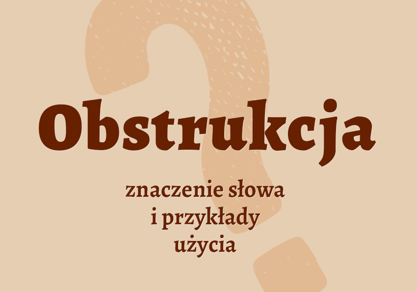 Obstrukcja - co to jest? Definicja i synonimy. Słownik Polszczyzna.pl