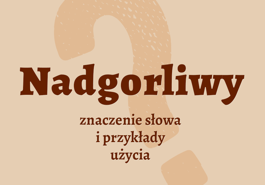 Nadgorliwy - czyli jaki? Co to znaczy? Definicja, poradnik i słownik Polszczyzna.pl