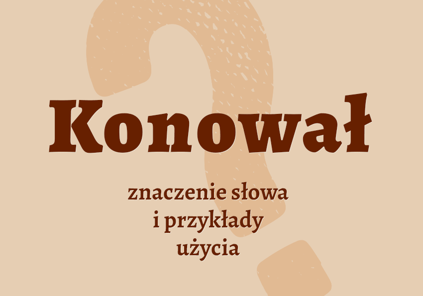 Konował - kto to jest? Kim jest? Definicja, wyjaśnienie. Słownik Polszczyzna.pl