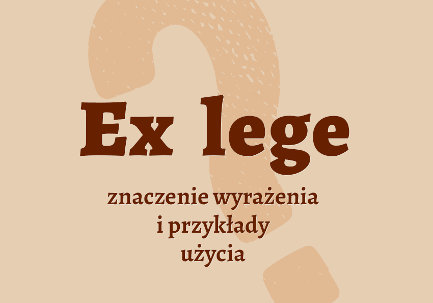 Ex lege - co to jest? Co to znaczy? Definicja, przykłady. Słownik Polszczyzna.pl