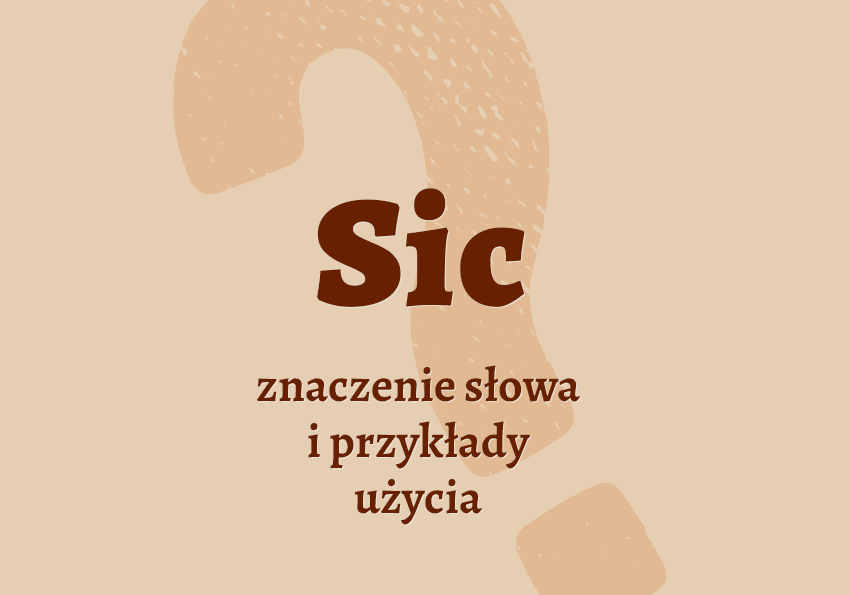 Sic - co to znaczy? Znaczenie, wymowa, przykłady użycia. Słownik Polszczyzna.pl