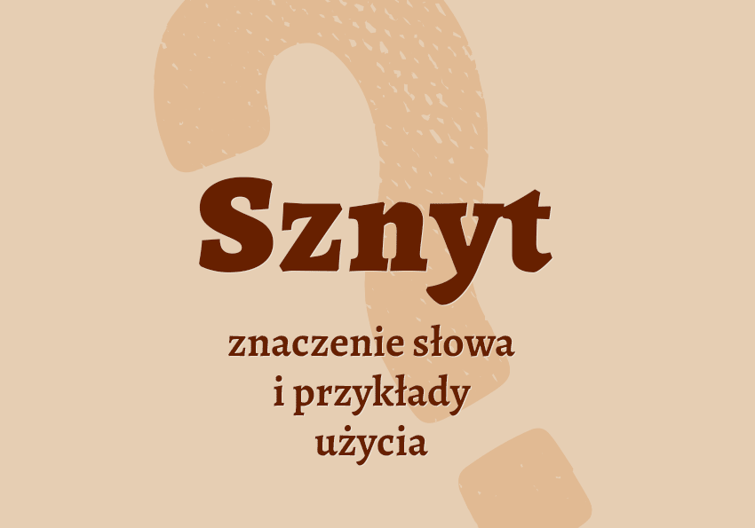 Sznyt. Co to jest, co znaczy? Znaczenie, synonimy, słownik Polszczyzna.pl
