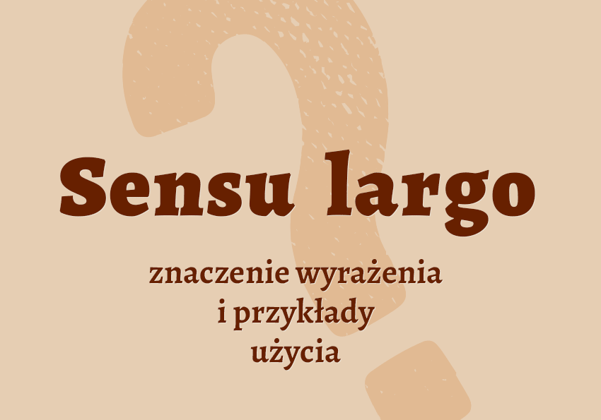 Sensu largo co to jest co to znaczy definicja znaczenie pojęcie wyjaśnienie łacina synonim jak nazwać inaczej słownik Polszczyzna.pl