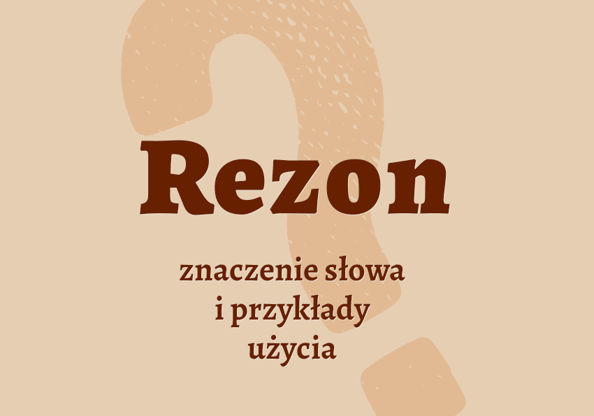 Rezon co to jest synonimy odmiana przykłady wyjaśnienie znaczenie słownik Polszczyzna.pl