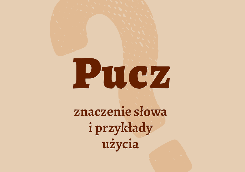 Pucz co to jest przykłady wyjaśnienie odmiana znaczenie słownik Polszczyzna.pl