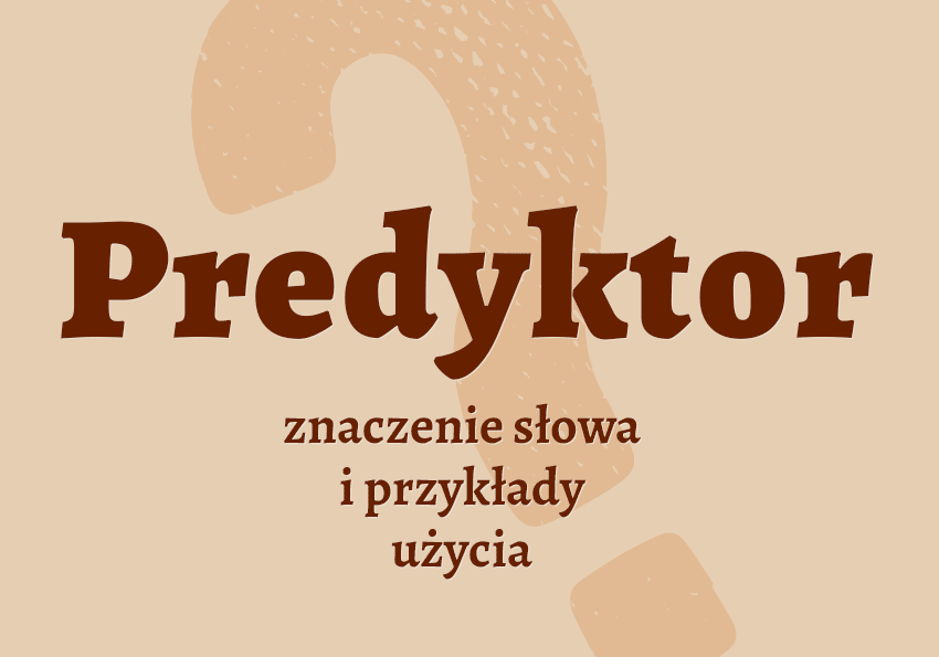 Predyktor co to jest przykłady wyjaśnienie odmiana znaczenie słownik Polszczyzna.pl