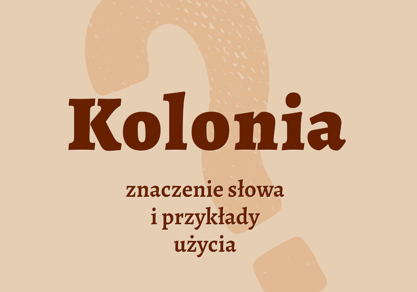 Kolonia co to jest przykłady synonim wyjaśnienie odmiana znaczenie słownik Polszczyzna.pl