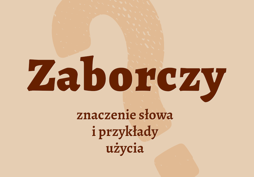 Zaborczy, czyli jaki co to znaczy jest przykłady wyjaśnienie znaczenie słownik Polszczyzna.pl