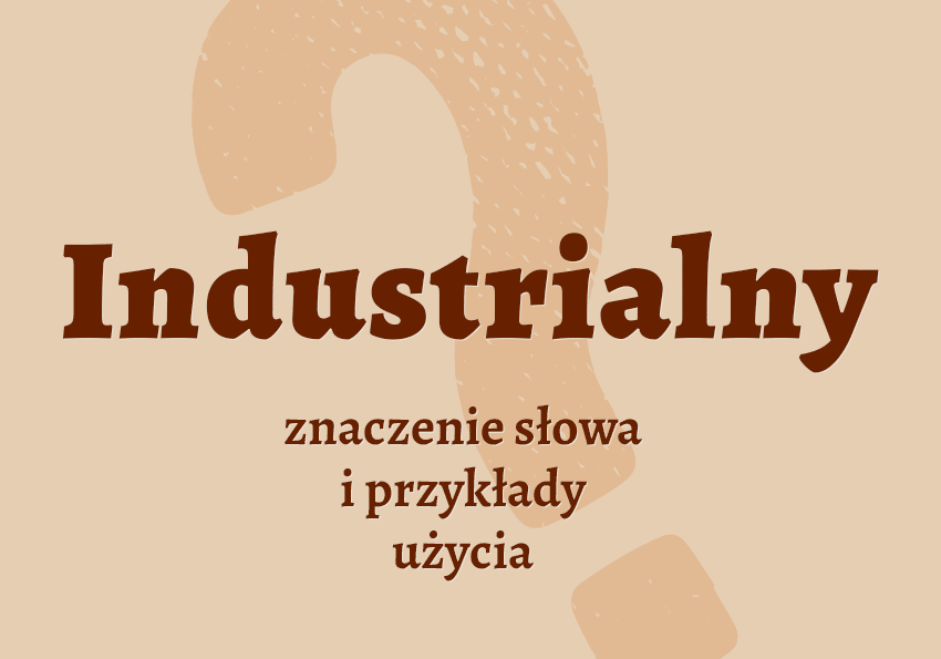 Industrialny, czyli jaki co to znaczy jest przykłady wyjaśnienie znaczenie słownik Polszczyzna.pl